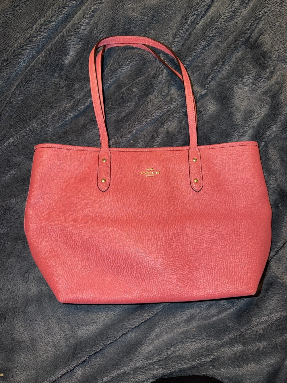 Coach Pink Coral Leather Tote
